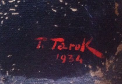 Signature Toufic Tarek sur portrait Mme. Sfeir
